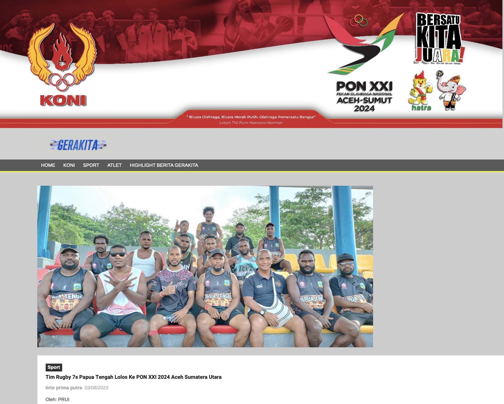  Tim Rugby 7s Papua Tengah Lolos Ke PON XXI 2024 Aceh Sumatera Utara